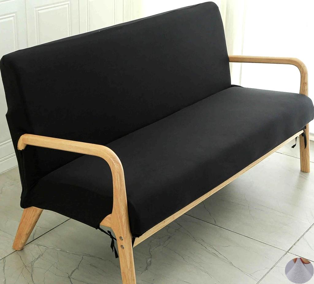 Printing Armless Futon Covers Stretch Futon Couch Cover Folding Sofa Bed Slipcover Furniture Protector with Elastic Bottom