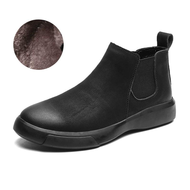 Retro Samt Chelsea Boots für Herren Mode Lässige Herren Knöchelboots Bequem Wasserdicht Outdoor Zum Hineinschlüpfen Lederschuhe für Herren