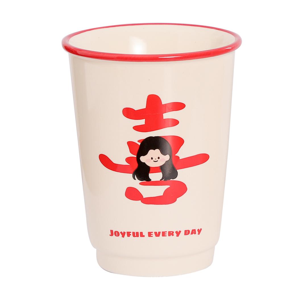 ins happy characters cute men's and women's ceramic mugs wedding figure cups wedding souvenir couples pair cups