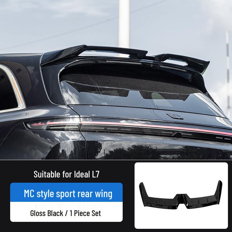 Upgrade Li Auto L6/L7/L8/L9 with Black Warrior MC sports rear and top wing kit, no drilling needed.