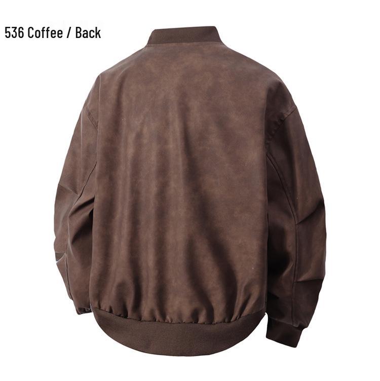 Men's American Retro Motorcycle PU Leather Jacket - Autumn/Winter Trendy, Handsome, Loose Casual Flight Style
