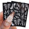 5D White Embossed Flower Nail Art Sticker Decal Nail Decoraiton