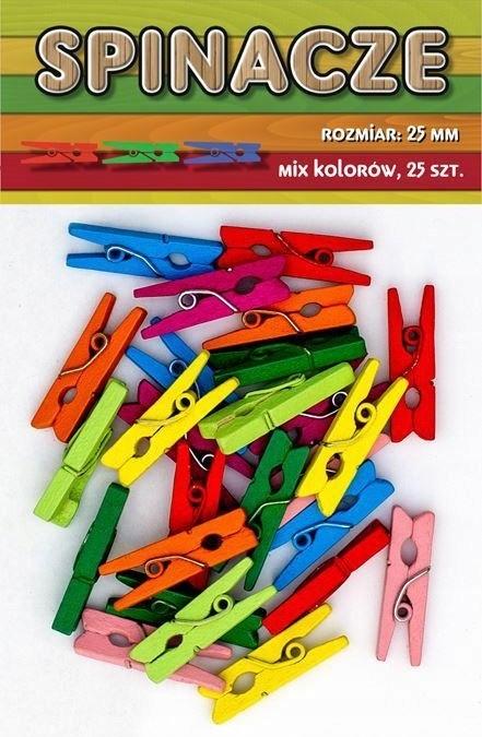 Wooden Clips Colorful 25 Pcs 2.5cm