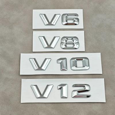 Letras Cromadas ABS Insignia Lateral de Guardabarros de Coche V6 V8 V10 V12 Emblema Logo Para Accesorios W205 W204 W213 W212 W221