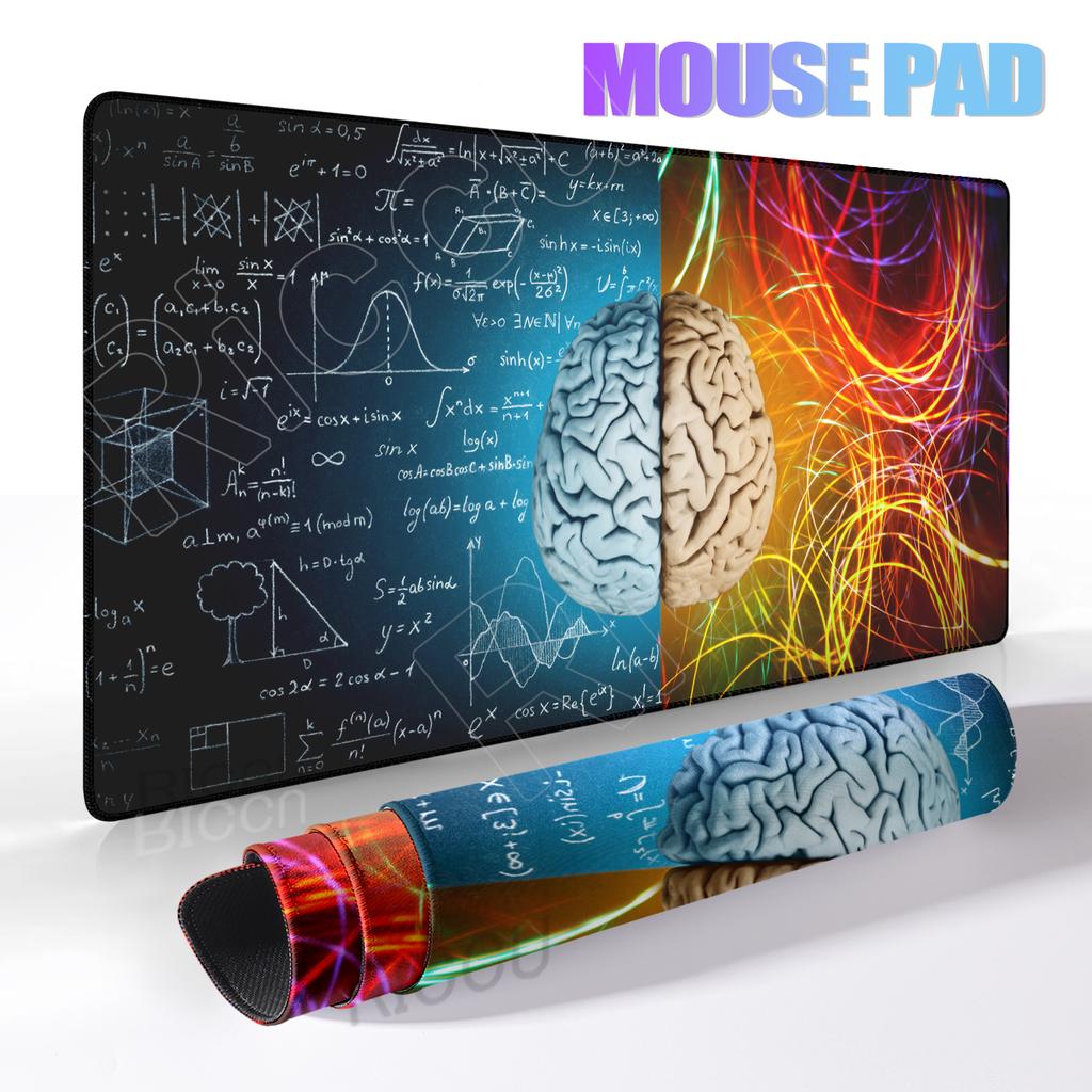 Creative Human Brain Background Math Science Formulas Mouse Mat Gamer Mouse Pad Gaming Computer Desk Mat Carpet Pc Accessories