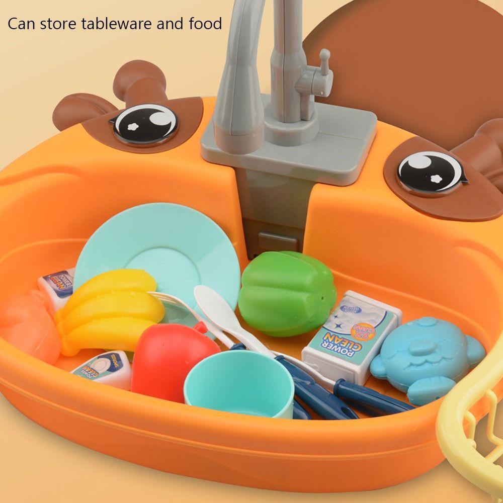 Platic Simulation Kitchen Sink Set Circulating Water Montessori Game Toy Kids Toy