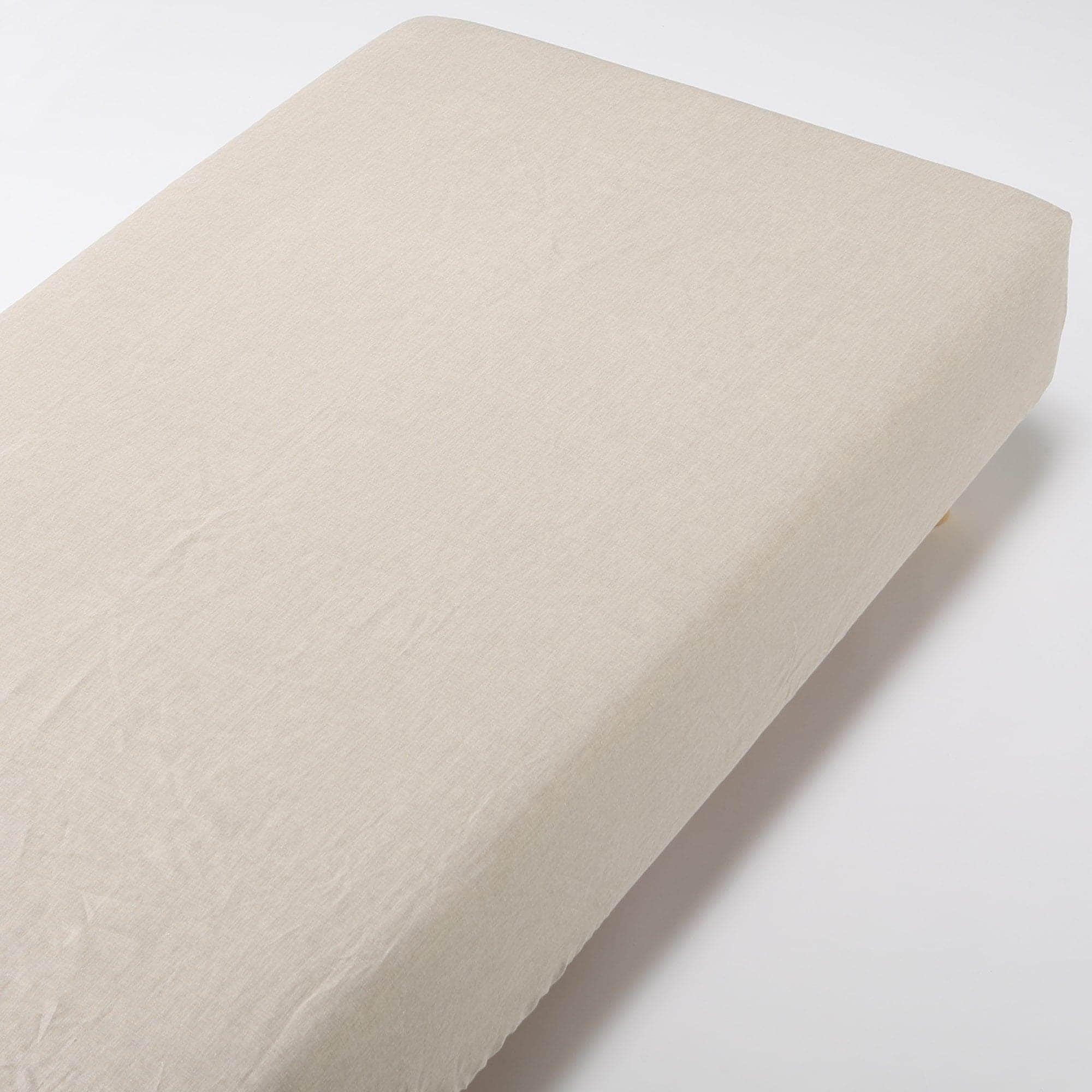 

MUJI Linen Plain Weave Fitted Sheet, Small, for 80 x 200 x 18-28 cm, Natural Color, 84744662