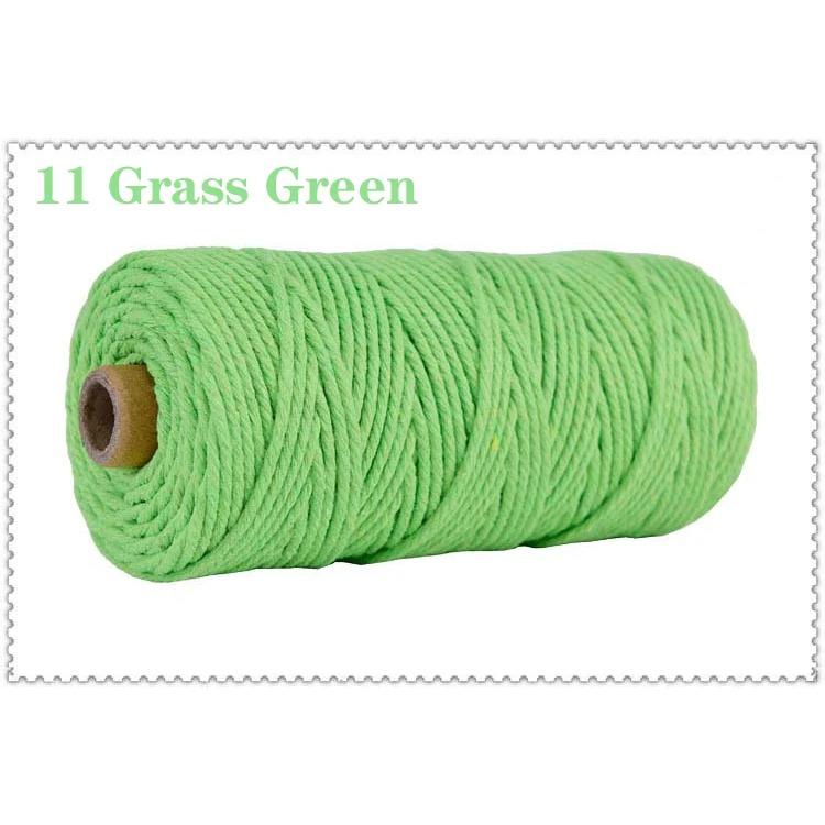 3mm 100% Cotton Cord Colorful Handmade Rope Twisted Macrame String DIY Home Wedding Decoration Supply Film Packaging 100m