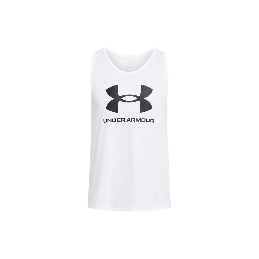 Under Armour Pánské tílko s kapucí bez rukávů UA Sportstyle s potiskem loga Bílé 1382883-100
