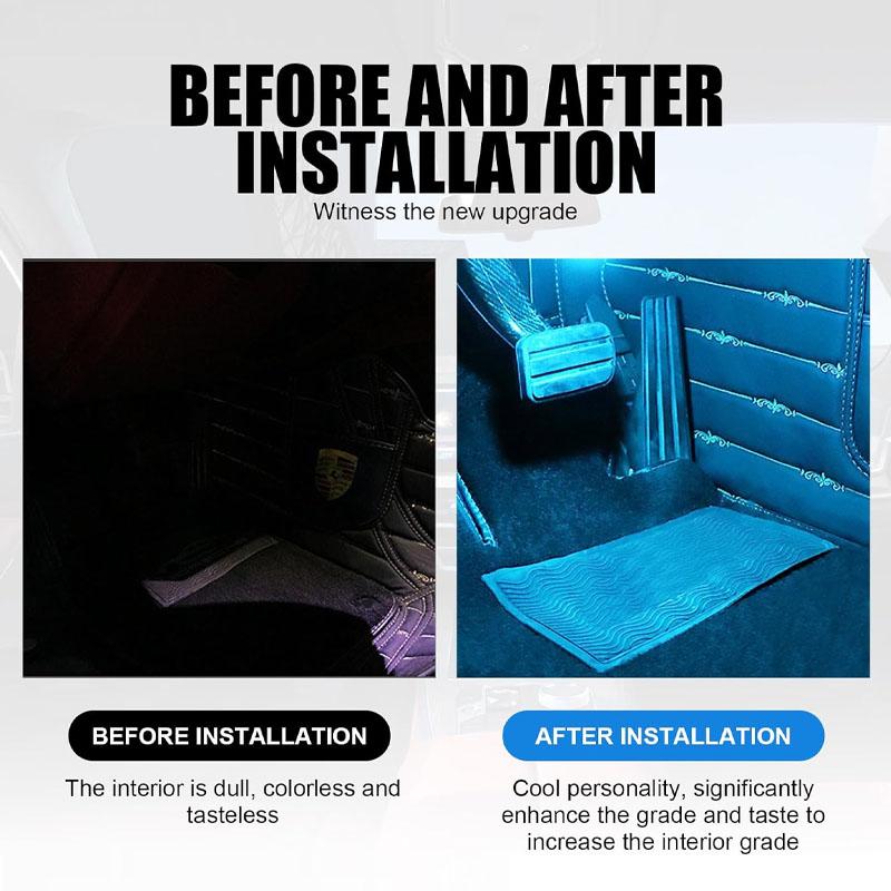LED Car Interior Ambient Foot Light Kit With USB Wireless Remote Music APP Control Auto Atmosphere Neon RGB Decorative Lamp