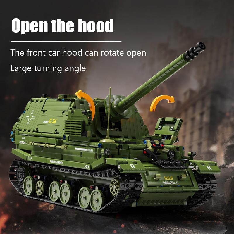 Non-Toxic 2436Pcs Green Tank Buildicng Blocks Toys Model Large-Sized Tank Assemble Bricks Toy Sets For Kid Ornament Gifts