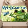 1Pcs Anti Fatigue Kitchen Rugs, Frog Print Waterproof Non-Slip Thick Cushioned Kitchen Mat Heavy Duty Comfort Standing Mat for Kitchen