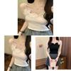 Short Tank Top With 3d Flower Embroidery For Summer Fashion Women