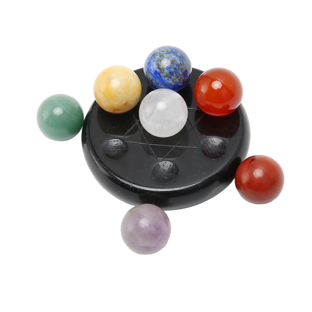 7Pcs Chakra Stones with Obsidian Base Chakra Stones Healing Crystals Set for Beginners Professional