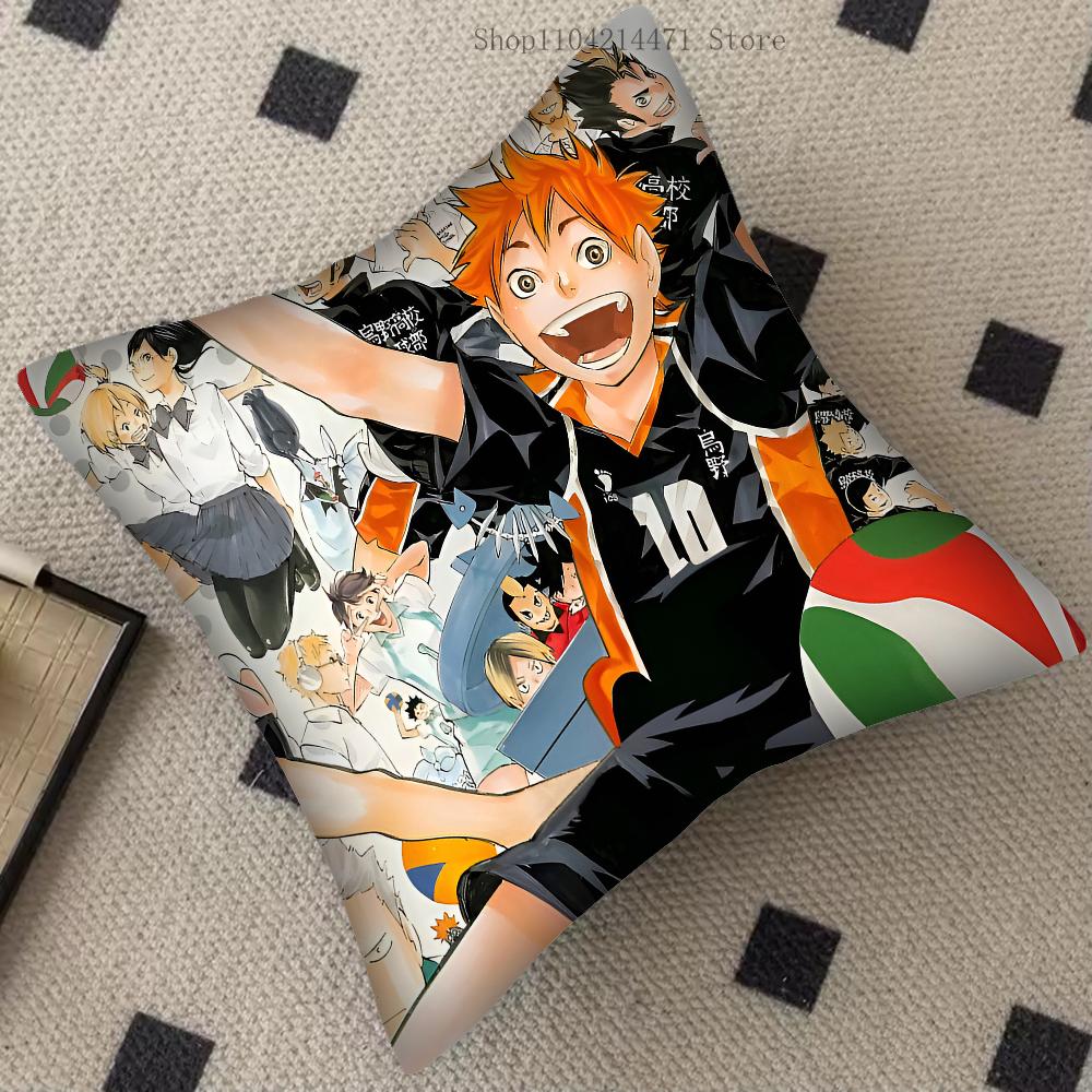 1 Stück Anime Haikyuu Kissenbezug, quadratisches Kissen, Schlafzimmer, Sofa, Freizeitkissen, Komfortkissen, Auto, Wohnzimmer, Heimdekoration