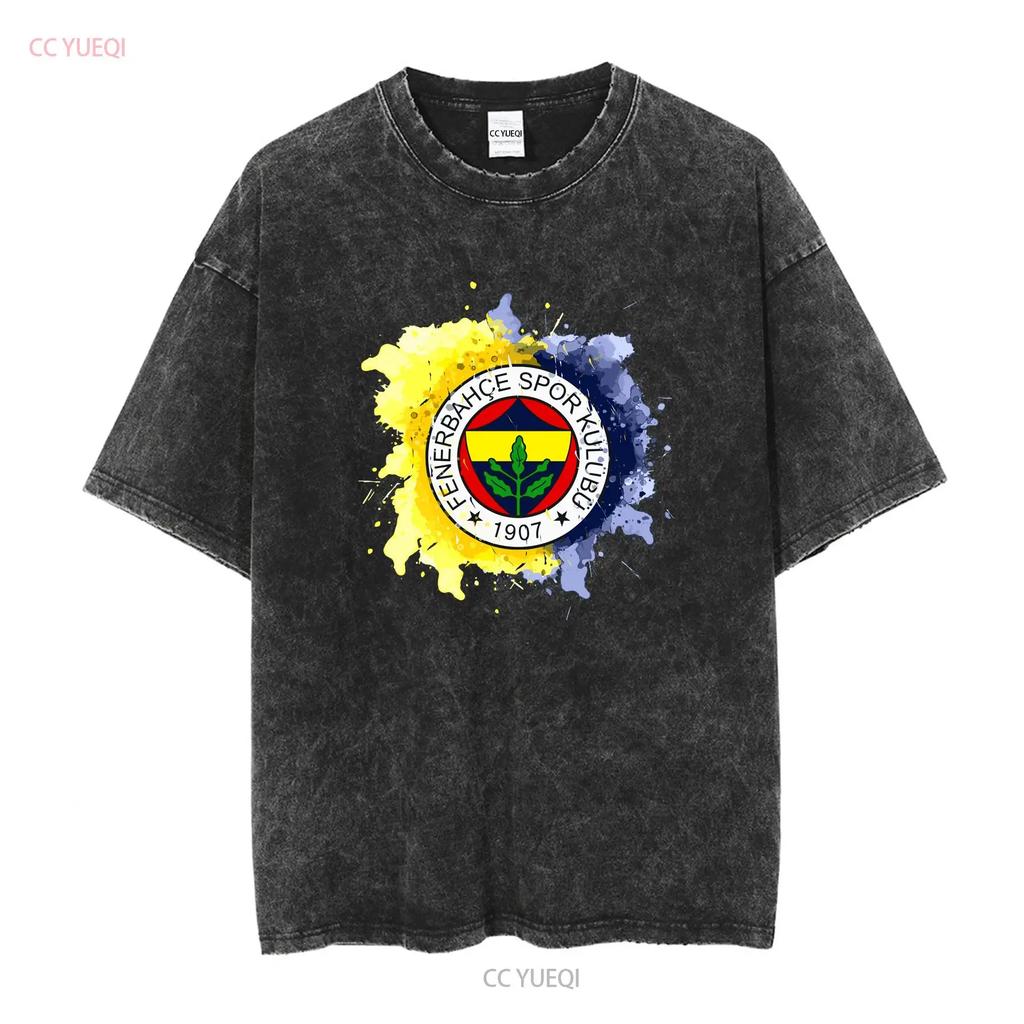 Nové Limitované Tmavé Fenerbahce Istanbul Akvarelový Design Klasické Tričko s dlouhým nebo krátkým rukávem vintage Prané módní grafika