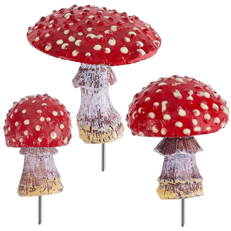 1PC/3PCS Mini Mushroom Glow In The Dark Ornament Resin Crafts Fairy Garden Miniatures Terrarium Figurines Decor DIY Accessories