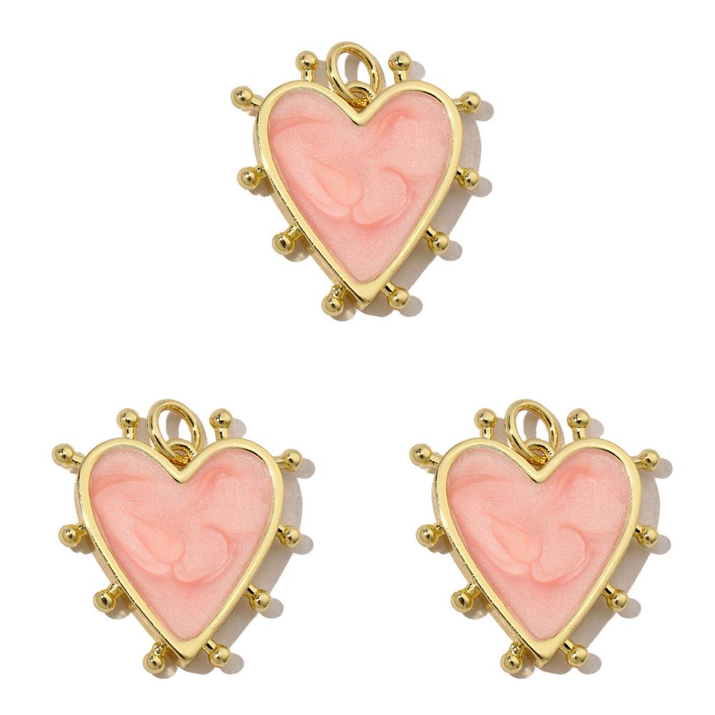 3pcs 18k Gold Plated Charm Heart/Horseshoe/Dices Poker Card Pendants with Cubic Zirconia Necklace Earrings Components