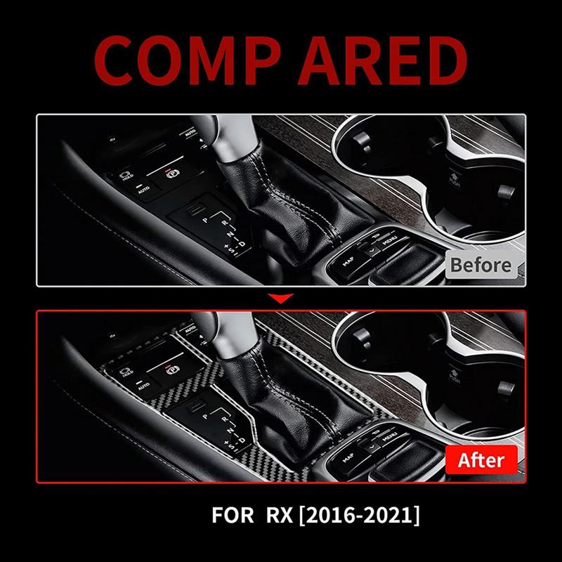 Center Console Gear Shift Frame Cover Trim Sticker Carbon Fiber For Lexus RX 2016 2017 2018  Interior
