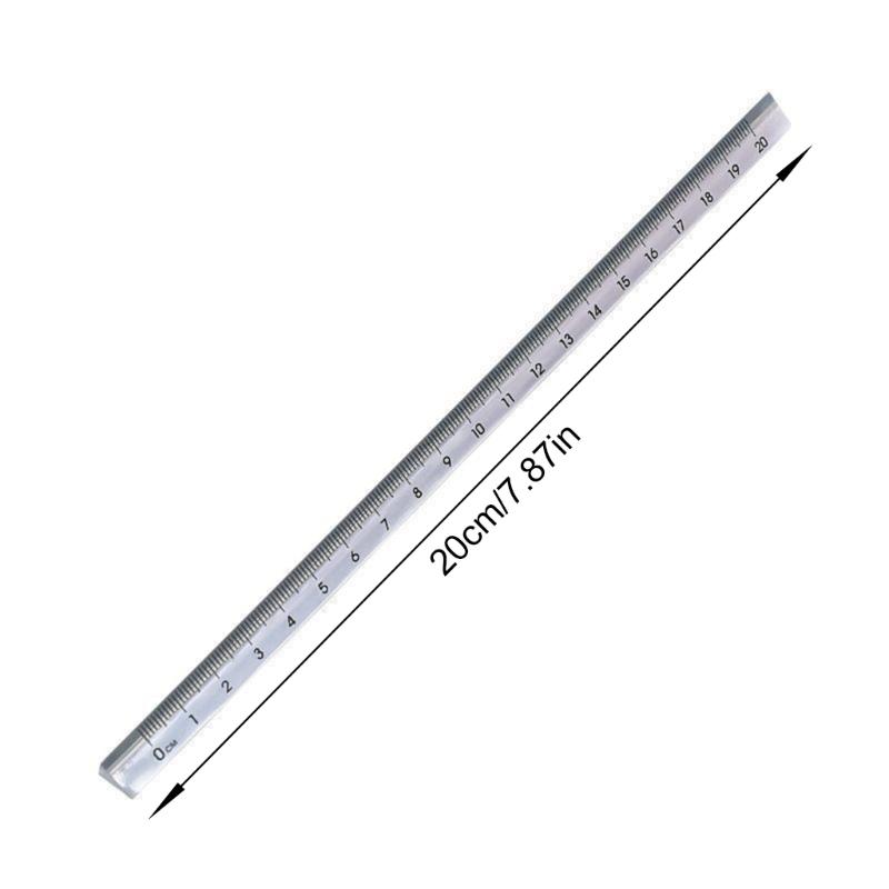 20cm Simple Transparent Triangle Straight Rulers Accurate Student Stationery Scale on Both Side Office School Supplies