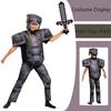 NEW Kids Cosplay Diamond Armor Game Character Steve Cosplay Costumes 3 Pieces Set Outfits Dress Up Set for Halloween Party