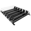 Drink Organizer for Fridge ABS 6 Rows Adjustable Easy Loading Dampening Pusher Glide Soda Can Dispenser for Beer Beverages Black