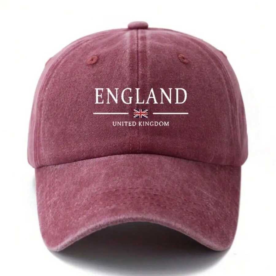 England Flag Baseball Cap For Adults, Polyester Adjustable Snapback, Breathable Casual Outdoor Hat
