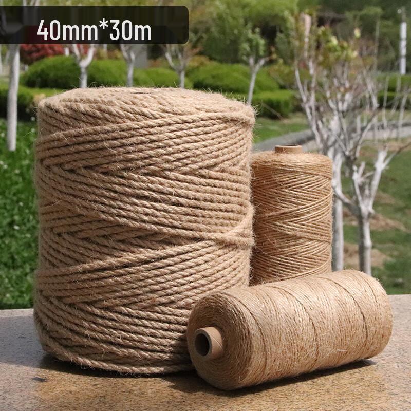 Heavy-Duty Natural Hemp Rope 40mm Diameter x 30m Length