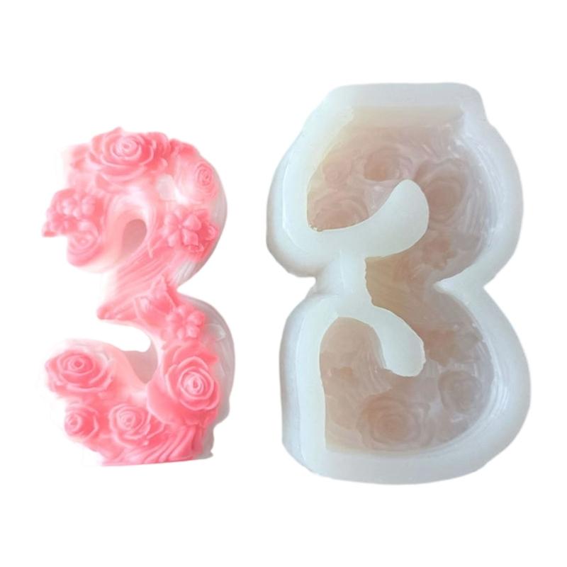 Reusable Silicone Number Candle Mould for Adults Kids Crafting High Temperatures Resistant Easy Demolding