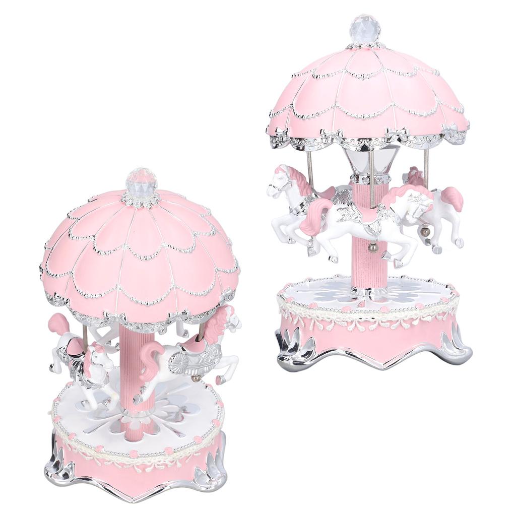 Luminous Carousel Music Box European Style Color Changing Carousel Music Box for Friends Spouse