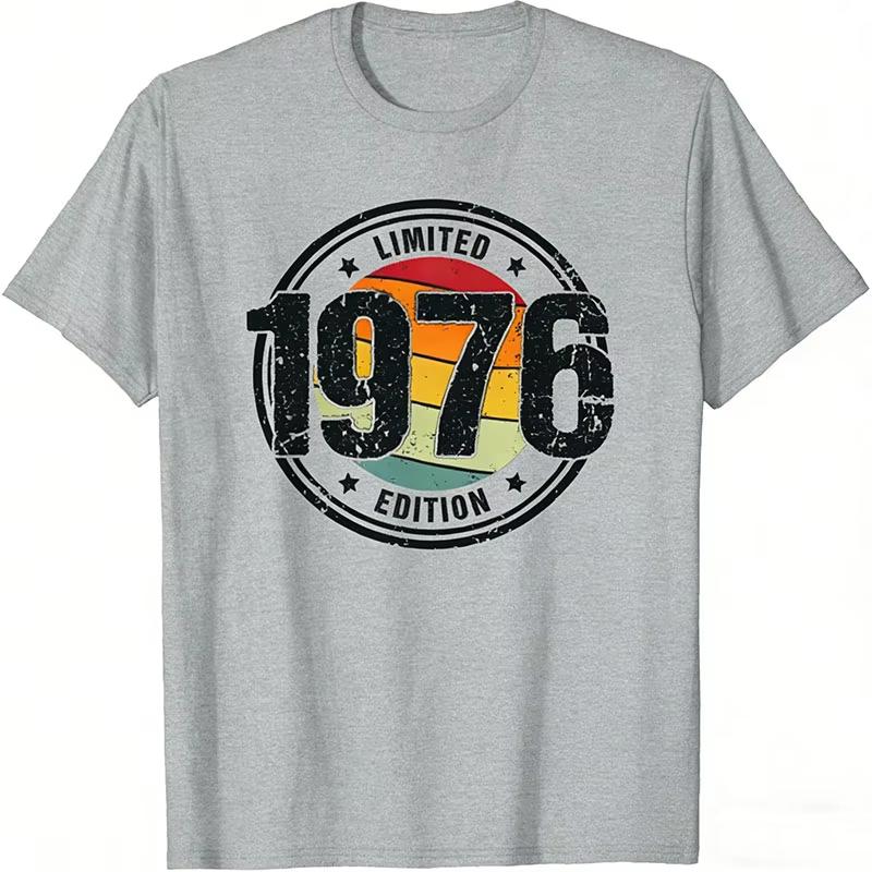 Retro 50 Year Old Vintage 1976 Limited Edition 50th Birthday Classic Graphic 2026 New T Shirts Clothes for Unisex Summer Cotton
