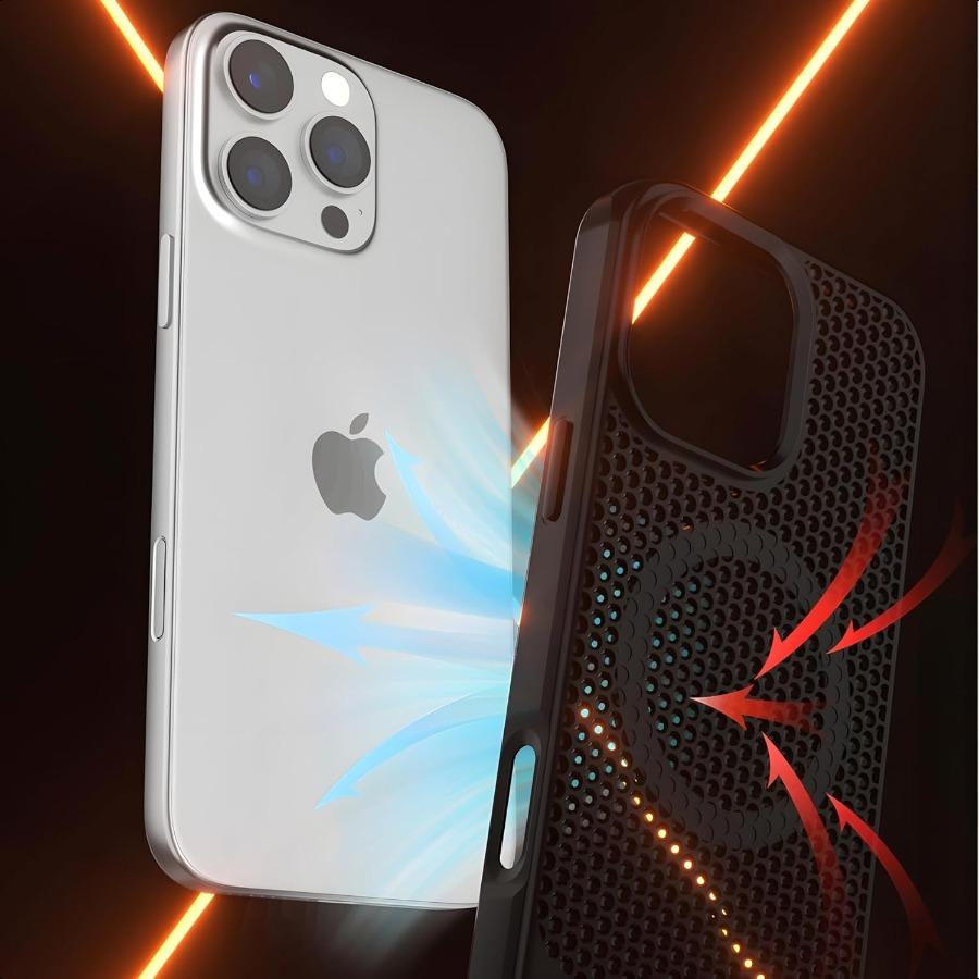 

Магнитный чехол с сотовым охлаждением для iPhone 13 14 с беспроводной зарядкой, металлической подставкой, TPU+PC, защита военного класса, серебристый United States