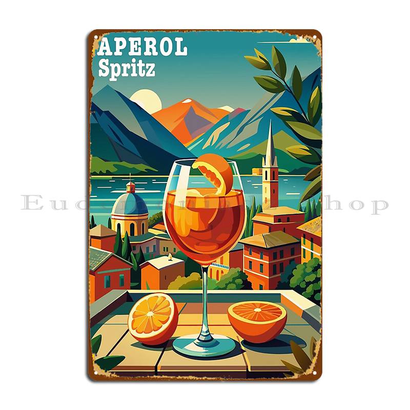 Aperol Spritz Plakát Kovová Deska Plakát Kino Přizpůsobit Kino Tisk Kuchyně Plechový Značka Plakát
