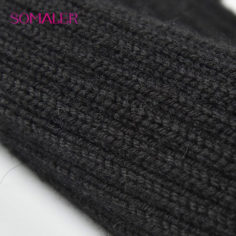 SOMALER Women Winter Mink Fur Hats Nitted Real Fox Fur Caps Female Russian Warm Beanies Good Quality Women's Fur Cap