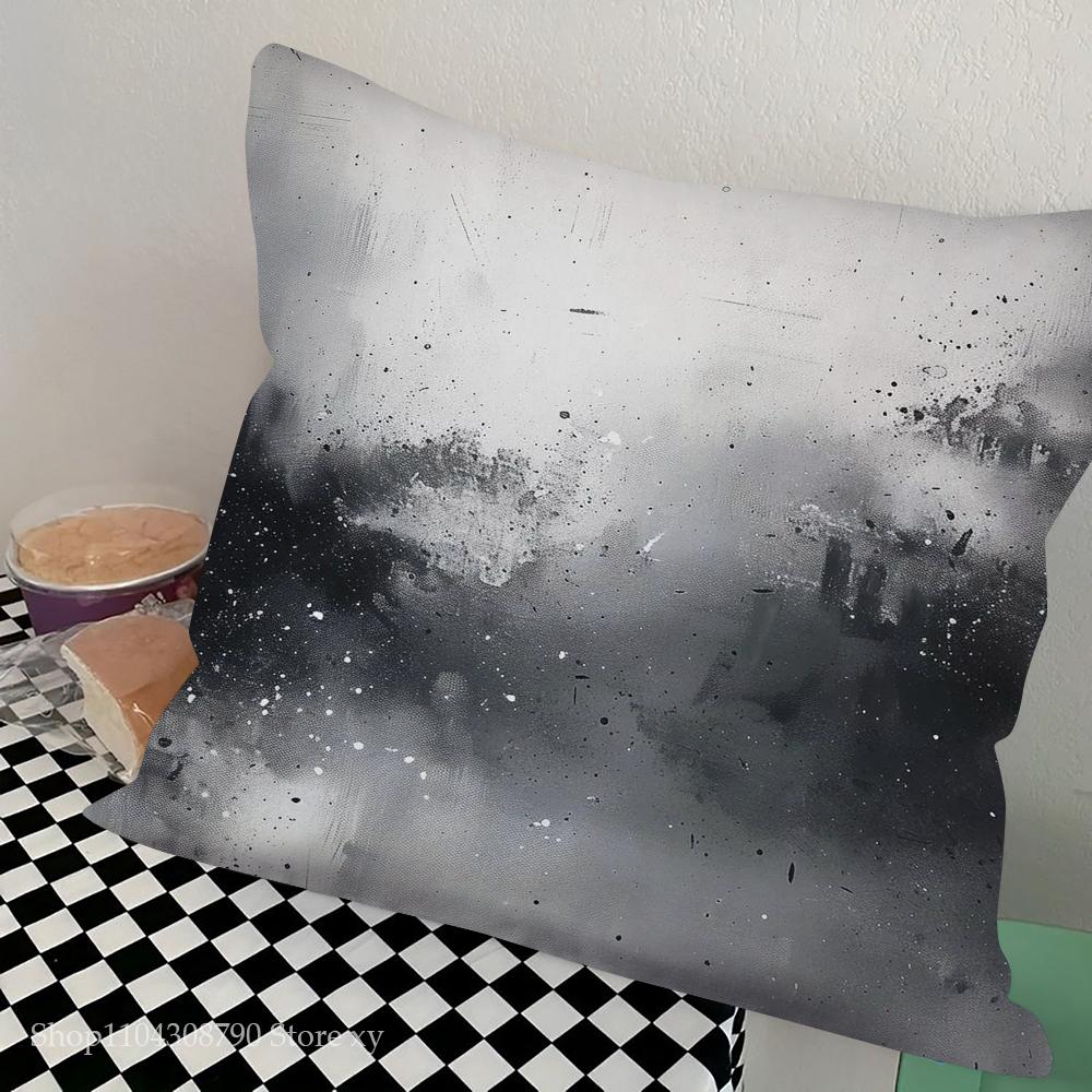 

Черно-белая Минималистичная Линейная Цветовая Гамма Наволочка Квадратная Подушка Спальня Диван Отдых Комфортная Подушка Гостиная Домашний Декор 16x16Inch