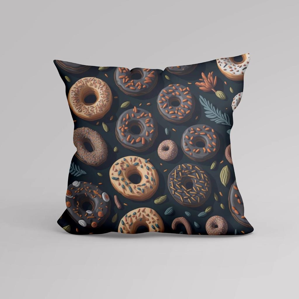 Luxury Home Decor Cushion Cover Office Sofa Cushion Cover Afternoon Tea Donut Snack Pattern Printed Pillow Cover