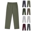 Men's Cotton Knitted Pants Solid Color Sweatpants With Pockets
