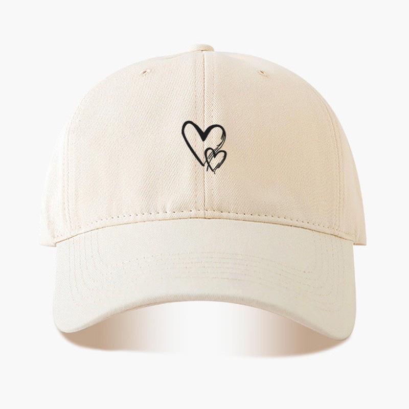 Heart Print Baseball Cap - Men's & Women's Trendy Sun Protection Hat for Outdoor Sports & Casual Wear