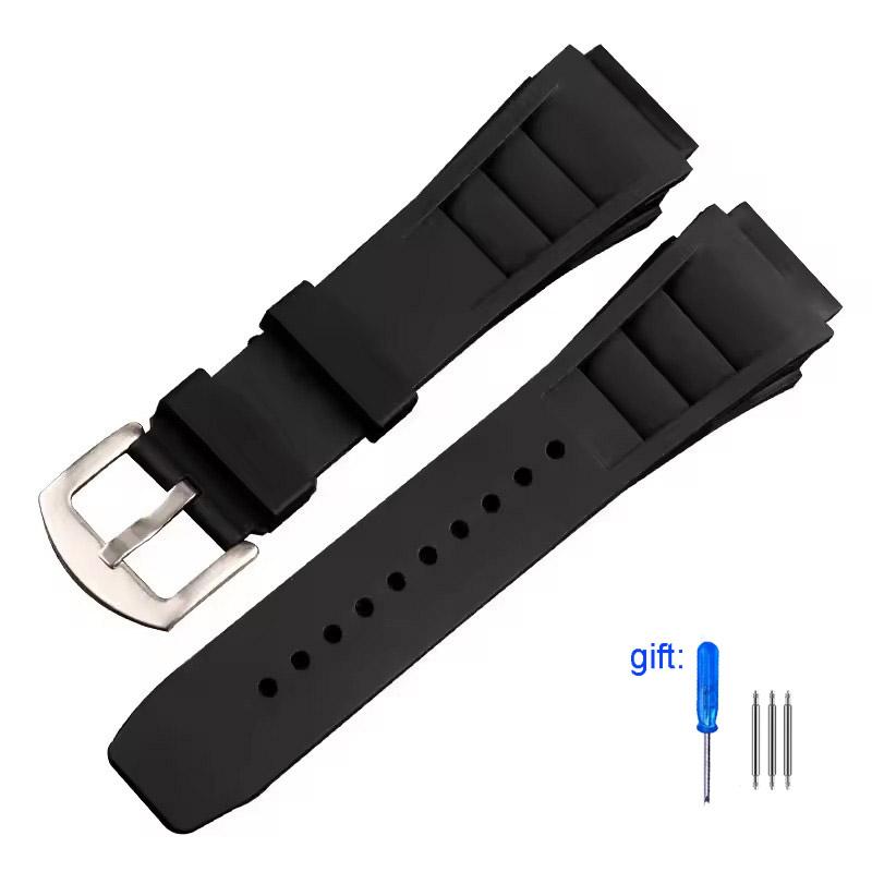 Green Red Black Gray Blue Fresh ear style Rubber Watchband For Richard Mille strap for RM011 Mille Bracelet Watch Band 25mm New