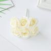 6Pcs Artificial Silk Rose Bundle For Christmas Wedding Bridal Bouquet Decoration Home Ornamental Flowerpot Accessory Fake Flower