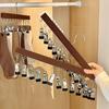 2 Pack Clip-on Trouser Hangers Specifically Design for Wardrobe Organizer 12 Pairs Trousers Jeans Hats Shorts Socks Saving Space
