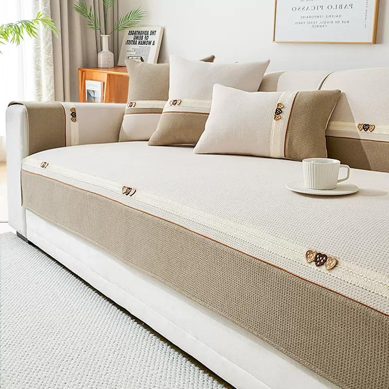 

Зимний дом Нескользящая вышивка Love Диван Подушка Чехлы для дивана Чехол для дивана Чехол для дивана из шенилла Коврик для дивана 70X70cm 1pc