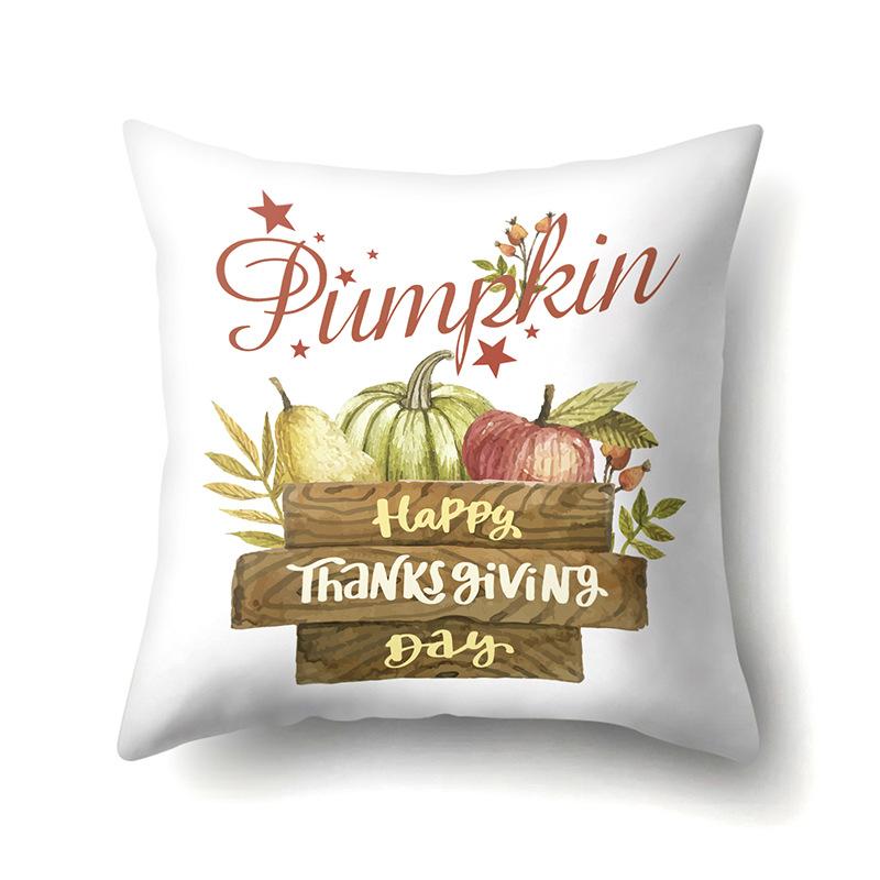 Thanksgiving Pillowcase Blessing Maple Leaf Pumpkin Sofa Cushion Cover Office Home Living Room Pillowcase
