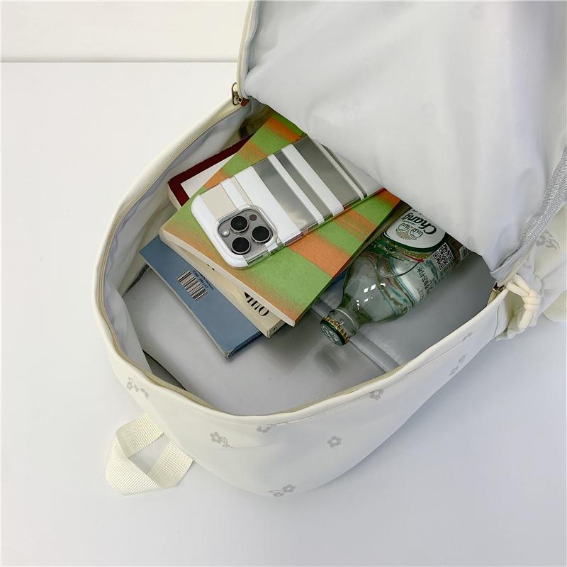 Floral Print Backpack with Front Pocket and Side Pockets