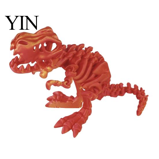 Figurine Modèle Dinosaure Imprimée en 3D, Articulations Mobiles Ouverture Lisse Décoration, Jouet Durable Texture Métallique Dégradée Mini Accessoires Os Science