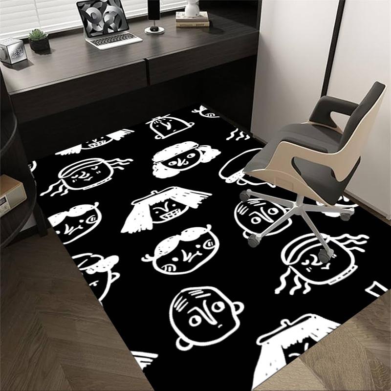 

1PC Fun face patterns Anti-slip carpet, suitable for Office, bedroomand playrooms. It can also be used as a sofa footrest cover-W18 60cm by 90cm