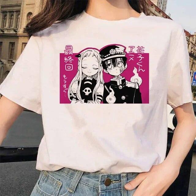 Toilet-Bound Hanako-kun Print T-Shirts Damen Harajuku Ullzang Mode T-Shirt 90er Grafik Lustiges Unisex T-Shirt Sommer Top Tee FeUnisex