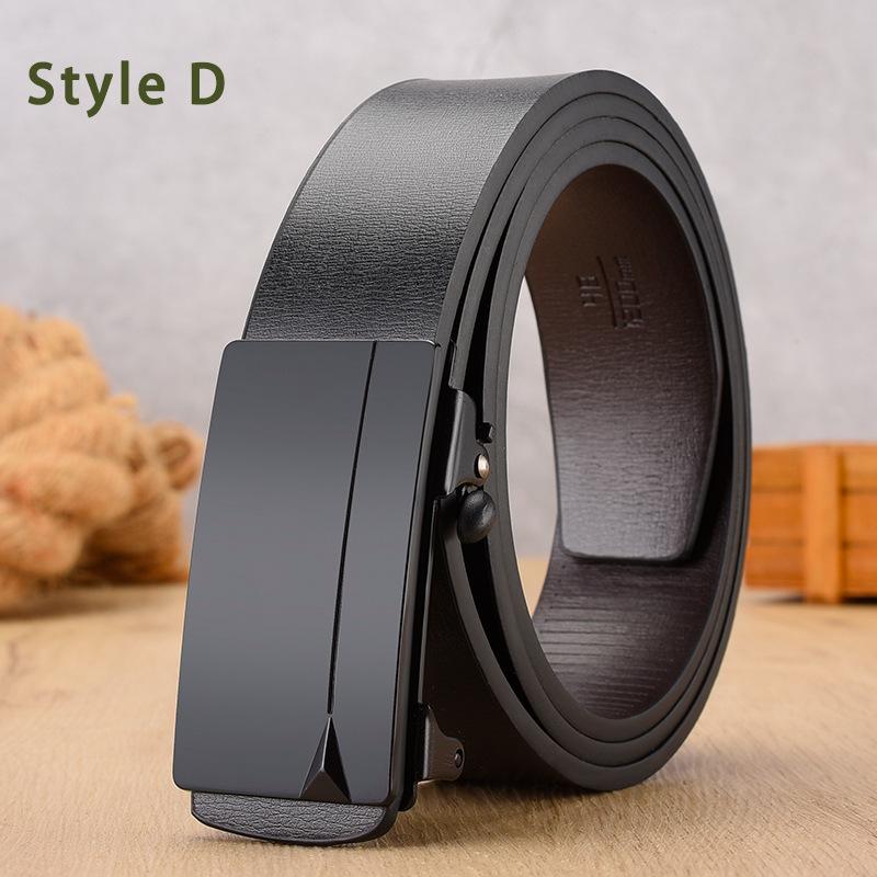 Belt Men'S Classic Automatic Buckle Men'S Belt Pu Belt Body Smooth Buckle Business Belt Men'S Belt