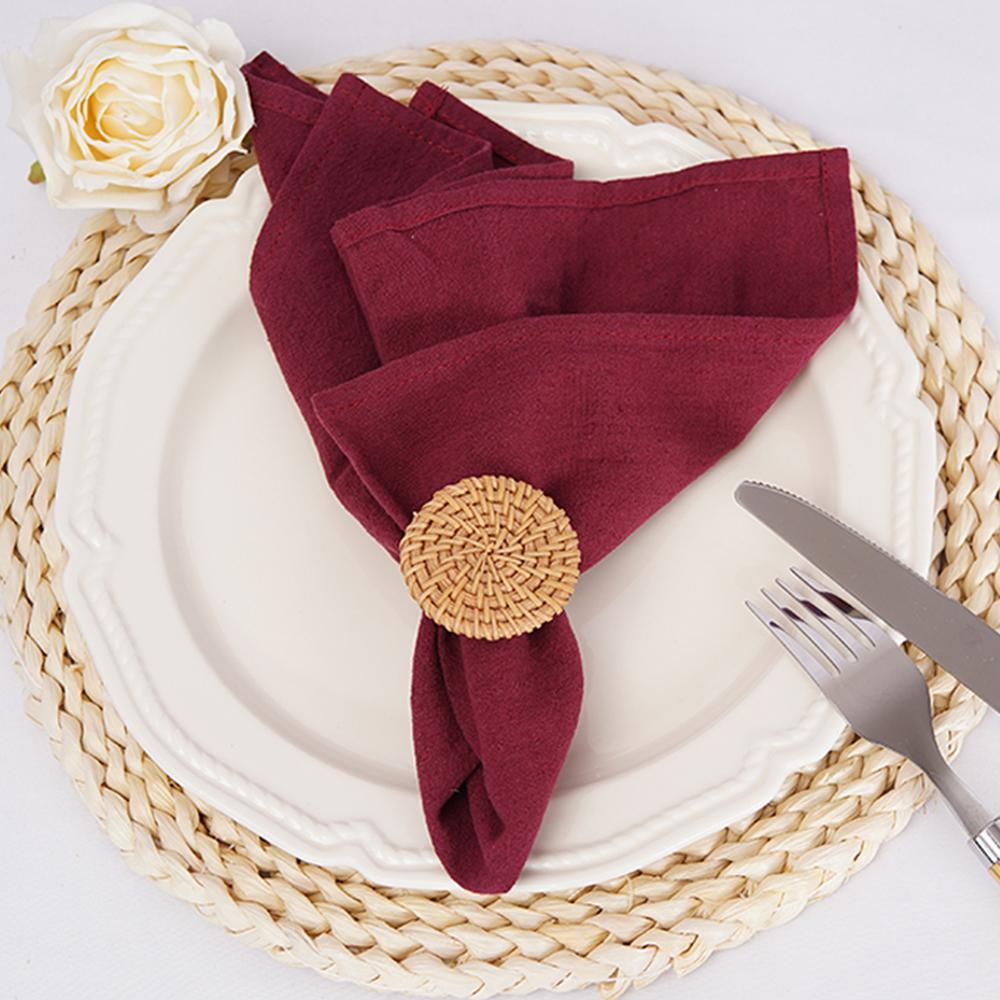 Tischdecken-Servietten mit gesäumten Kanten Stoffservietten 100% Rohbaumwolle Falten nach dem Waschen Großartig für Küche Hochzeit Deko