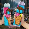 1PC Ice Cream Cone Pop Comic Burst Background 750ml Color Plastic Sports Water Bottle Leakproof Flip Straw Lid Suitable for Sports Office Home Use